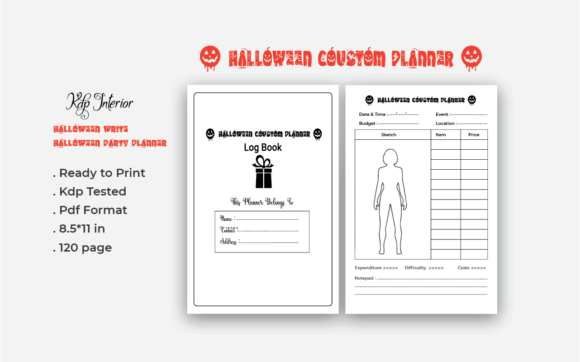 Download Halloween Custom Planner for KDP - Custom planner Collection
