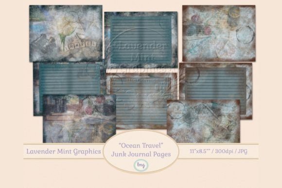 Download Ocean Travel Junk Journal Papers, Tags - Journal paper Collection