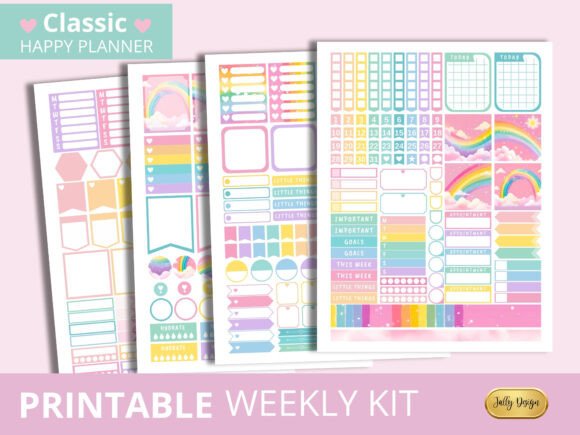Download Pastel Rainbow Happy Planner Stickers - Happy planner Collection