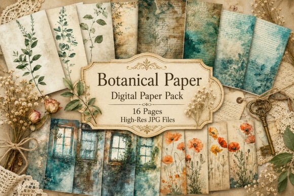 Download Vintage Junk Journal Paper Pack - Journal paper Collection