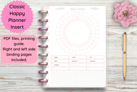 Download Printable Mood Tracker for Happy Planner - Happy planner Collection