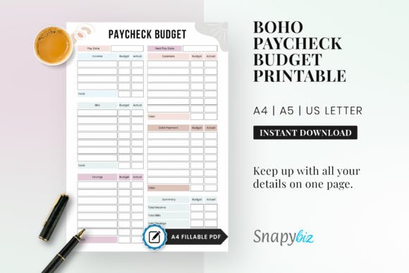 Download Paycheck Budget Pdf | Budget Worksheet - Premium Resources