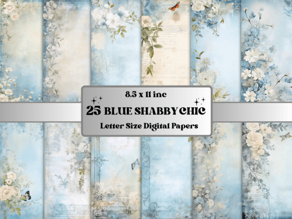 Download Blue Shabby Chic Junk Journal Paper - Journal paper Collection