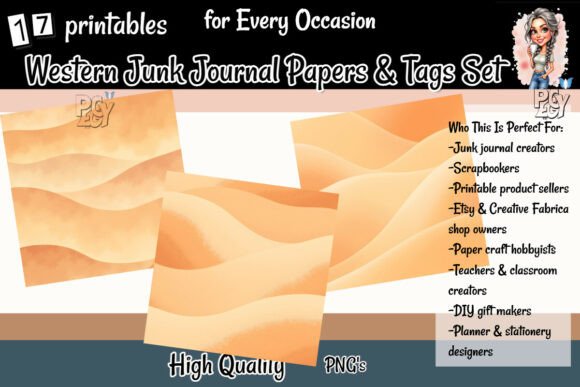 Download Western Junk Journal Papers &amp; Tags Set - Journal paper Collection