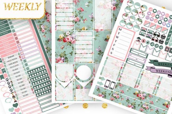 Download Big Happy Planner Stickers Pink Flowers - Happy planner Collection